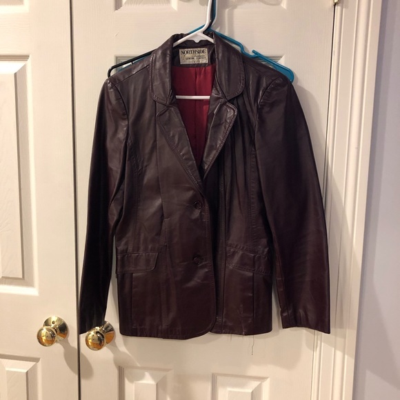 Brown leather jacket - Picture 2 of 4